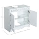 image 5 of HOMCOM Bathroom Under Sink Storage Cabinet 2 Door Wooden Cupboard Vanity Units | White | White