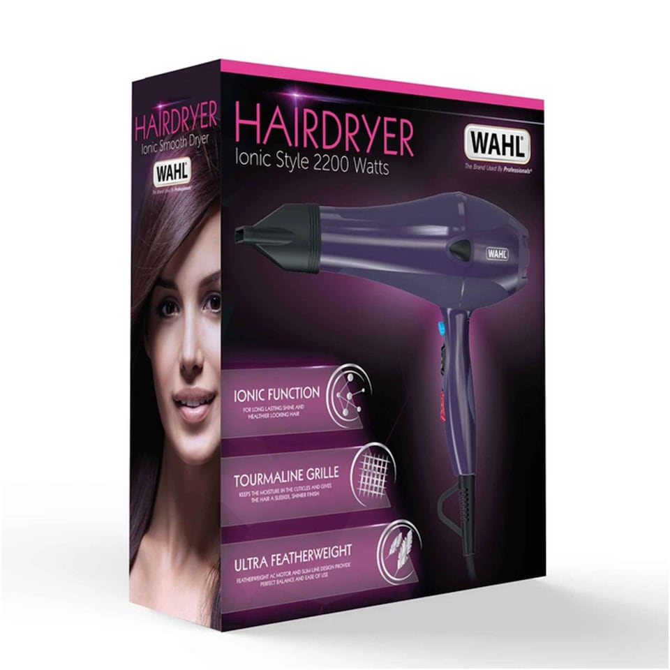 image 1 of Wahl ZY145 2200W Ionic Style Hair Dryer Purple Corded Tourmaline Grille