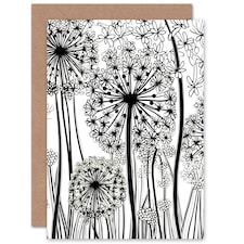 Mothers Day Card Folk Allium Flowers Floral Mum Card