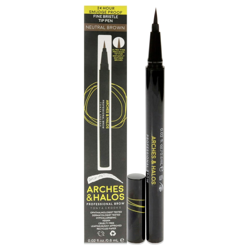 image 1 of Fine Bristle Tip Pen - Neutral Brown by Arches and Halos for Women - 0.02 oz Eyebrow Pen