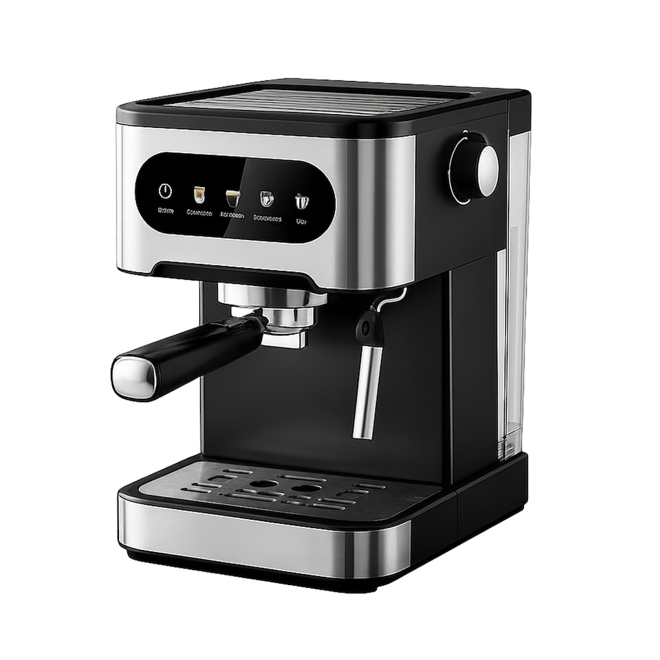 image 1 of GEEPAS 5 In 1 Espresso Coffee Machine with Milk Frother 20 Bar 1350W - Silver