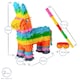 image 3 of Pinatas Donkey Cardboard Pinata, Stick and Blindfold Set - W40cm x D13cm x H55cm - Multi