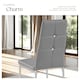 image 5 of Dining Chair Set - high backrest, slim steel legs & rhinestone highlights | Grey | grey | 8