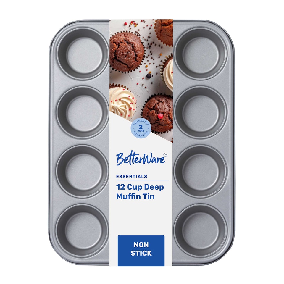 image 1 of BetterWare Essentials 12 Cup Non-Stick Muffin Tin