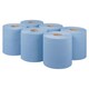 image 2 of 6 x 2ply Highly Absorbent Blue Embossed Centrefeed Rolls Multipurpose Home Kitchen Cleaning Paper Towels