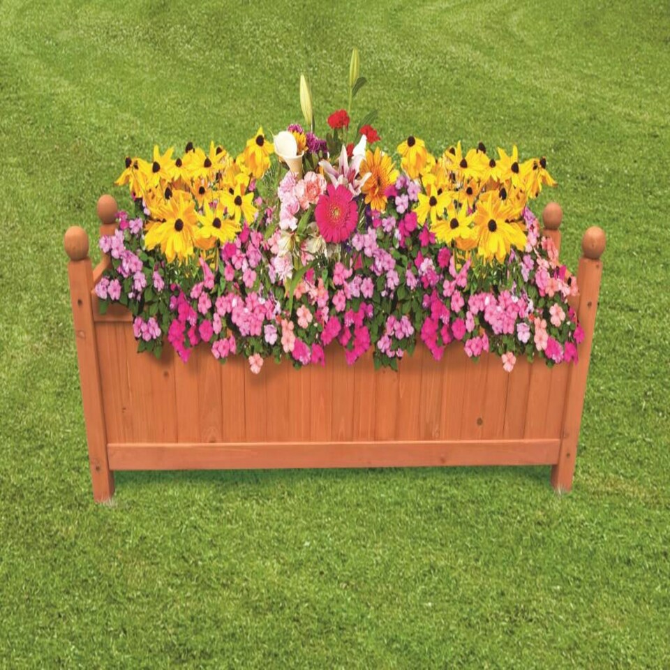 Wooden Garden Planters Outdoor Plants Flowers Pot Large Rectangular Display N/A