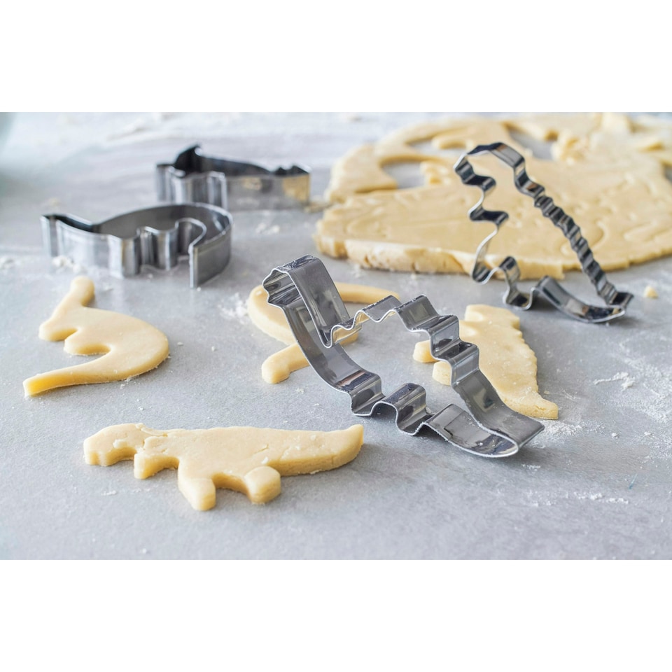 image 1 of KitchenCraft Cookie Cutter Set Dinosaur 4 Piece