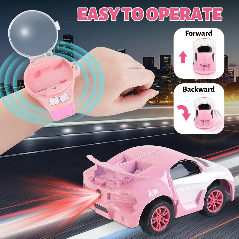 image 1 of Remote Control Cars Watch Toy Pink