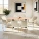 image 8 of Dining Chair Avane - velvet look, padded armchair, high backrest and high armrests - Set of 4 Cream | Beige