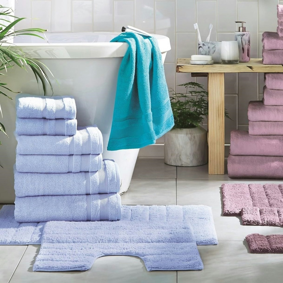 image 1 of Luxury Zero Twist Egyptian Cotton Bath Towels 70 x 120cm - Pack of 2 Blue | Baby Blue | Bath towel