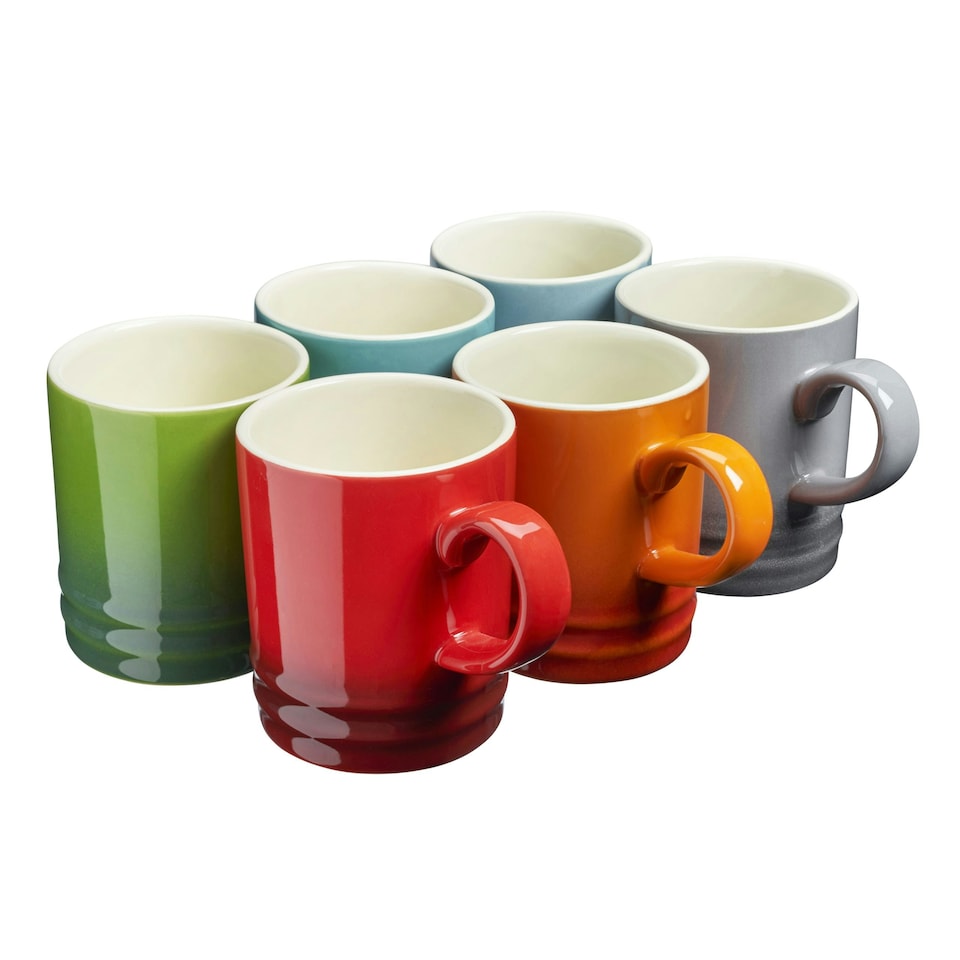 image 1 of Cooks Professional 6 Piece Mug Set | Made From Durable Stoneware | 350ml | Multi-Colour