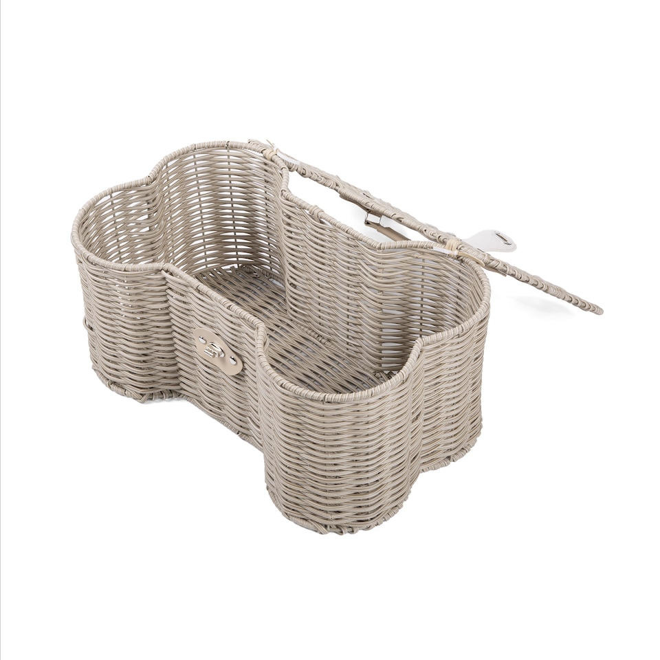 image 1 of Wickerfield Bone-Shaped Lidded Pet Toy Storage Basket with Handle