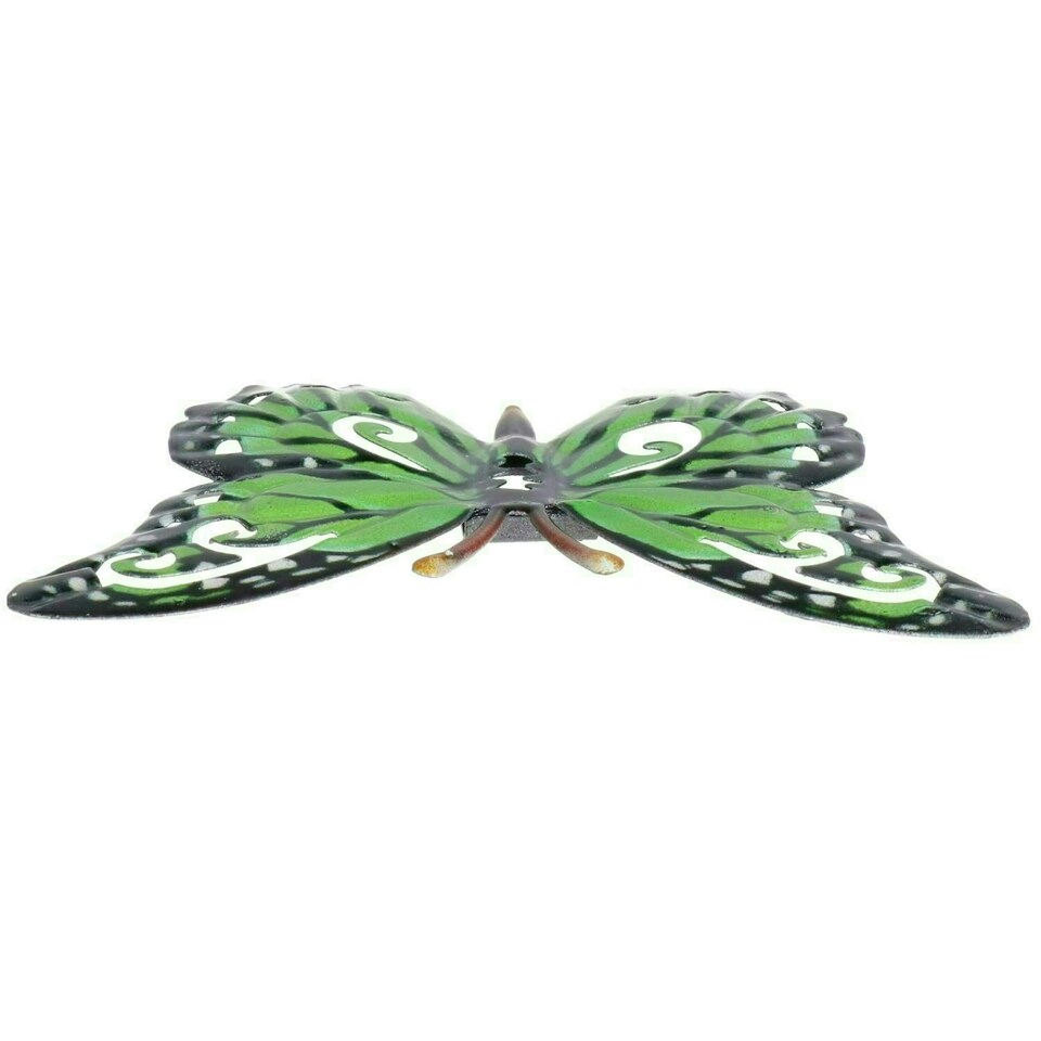 image 1 of Set of 4 Green Small Metal Butterflies Garden/Home Wall Art Ornament