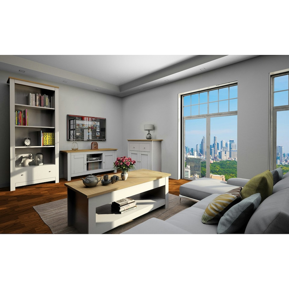 image 1 of LOFT24 Emerald 1 Door TV Stand GreyOak Brown | Nature