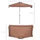 image 7 of Outsunny 2.3m Half Round Parasol Garden Sun Umbrella Metal w/ Crank Brown