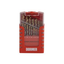 Dormer A095 Hss - Tin Coated Jobber Drills, Metric - Multi Colour - Set of 19 1.0-10 x 0.5mm