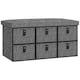 image 1 of HOMCOM Shoe Bench with Seat, Shoe Storage Bench with Cushion and 6 Fabric Drawers for Entryway, Hallway, Living Room, Bedroom, Dark Grey | Grey | Dark Grey