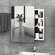 image 2 of kleankin 66x46cm Curved Bathroom Storage Cabinet Sliding Mirror Door 3 Shelves
