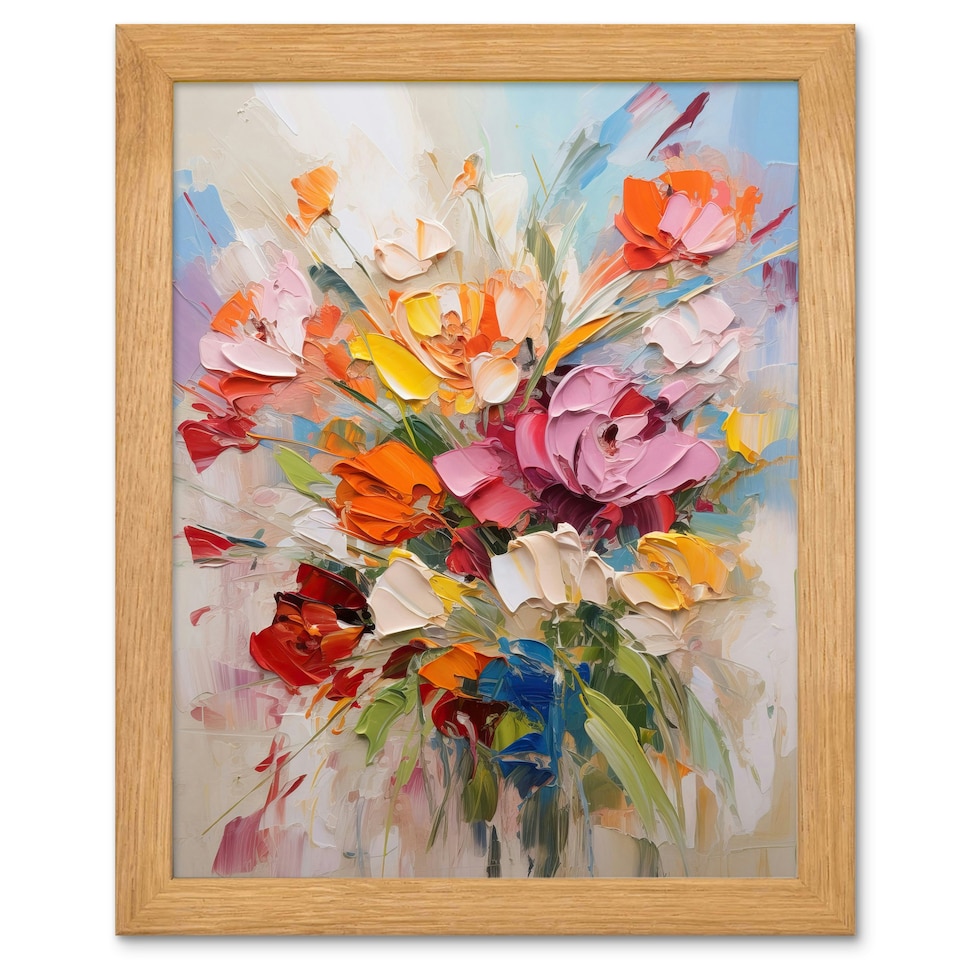 image 1 of Wildflower Explosion Bright Floral Wood Framed Wall Art Print