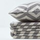 image 5 of Homescapes Grey Chevron Cotton Knitted Throw - 150 x 200 cm | Grey
