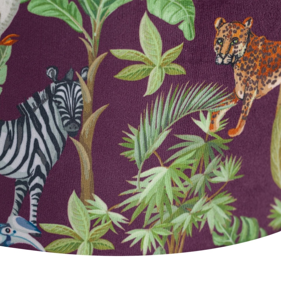 image 1 of Safari - Velvet Safari Design 30cm Pendant or Table Lamp Shade | Multi | Gold | Large | 1