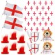 image 1 of Pack of 1 14 Piece England Set - Flags, Bunting, Headbands, Inflatables & Hats Red | One Size