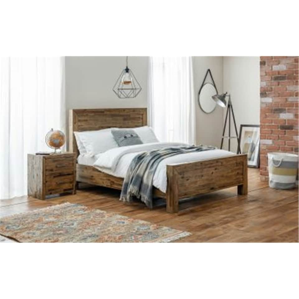 image 1 of Rustic Oak Bedside Drawers - 2 Drawers