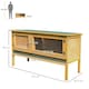 image 7 of PawHut Wooden Rabbit Hutch Bunny Cage Outdoor Small Animal House w/ Hinged Top