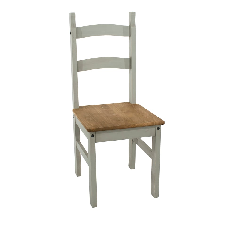 image 1 of Corona Grey, Solid Pine Chairs (Pair) Grey