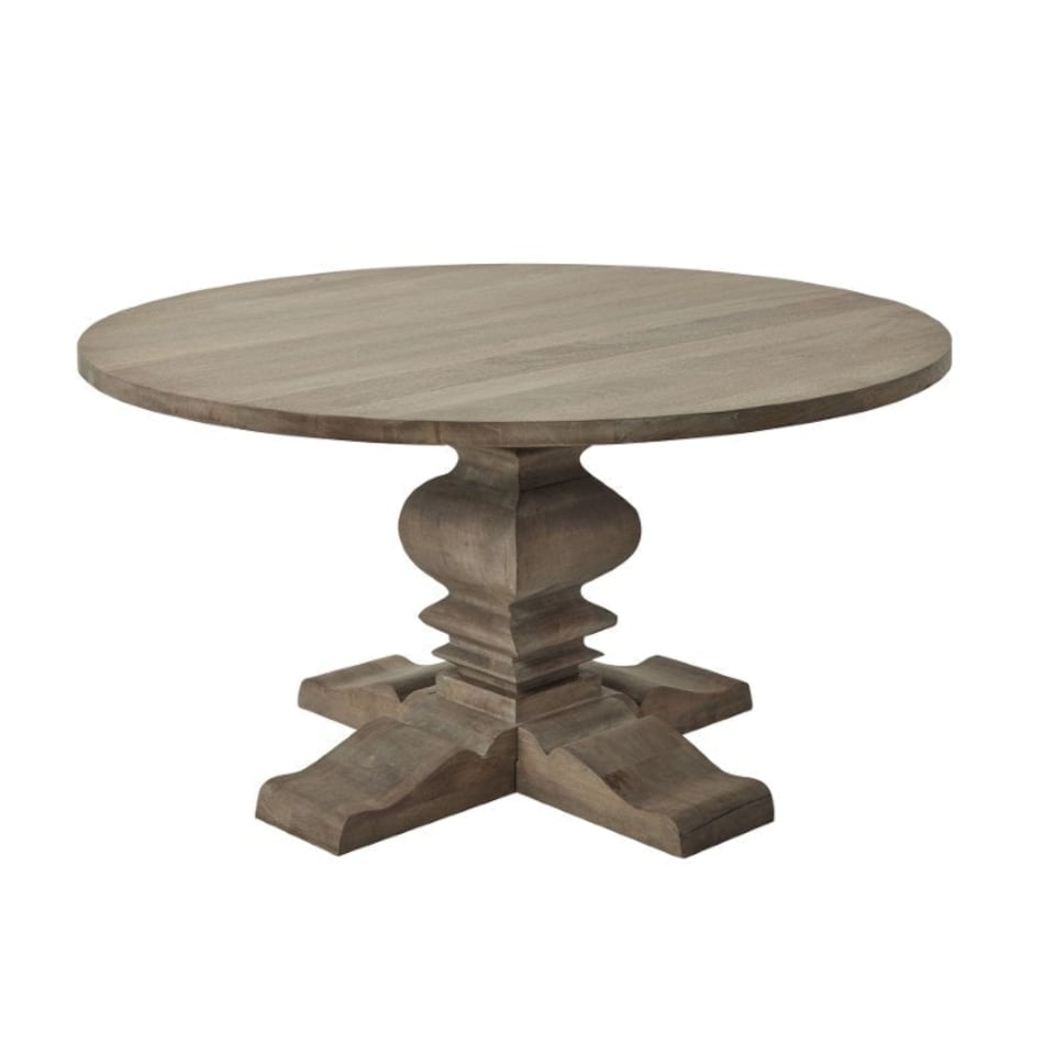 image 1 of Copgrove Collection Round Pedestal Dining Table - Wood - L150 x W150 x H78 cm - Brown Brown