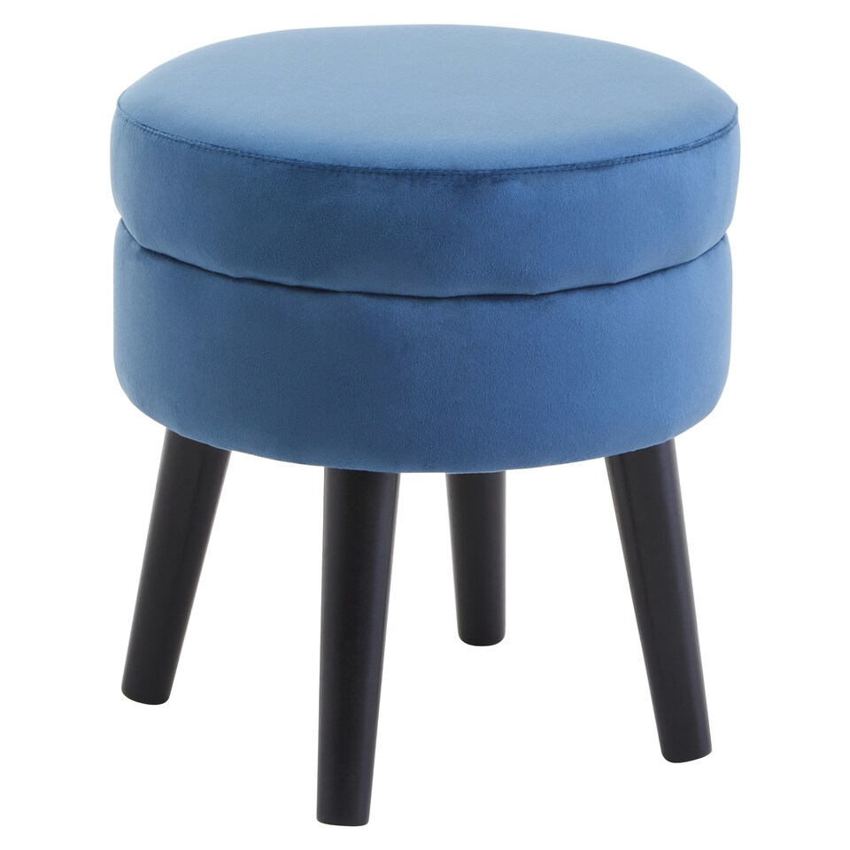 image 1 of Interiors by Premier Midnight Velvet Stool, Adjustable Living Room Footstool, Ergonomic Sofa Footstool