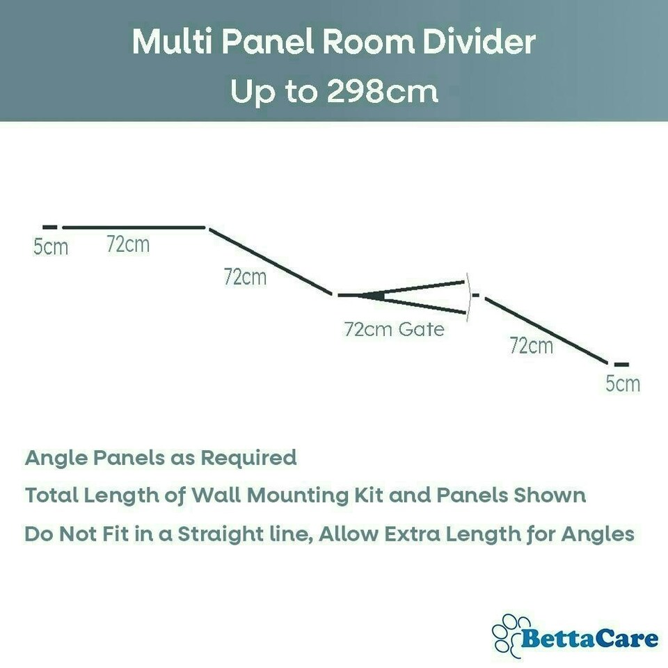 image 1 of Bettacare Premium Extra Tall Multi Panel Flexible Dog Barrier, up to 298cm Wide, White, 105cm Tall, Dog Barrier for Pets Dogs and Puppy White