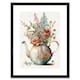 image 1 of Flower Bouquet a Floral Design Ceramic Teapot 9x7" Black Framed Wall Art Print