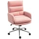 image 1 of HOMCOM Upholstered Desk Chair with Height Adjustable, Pink