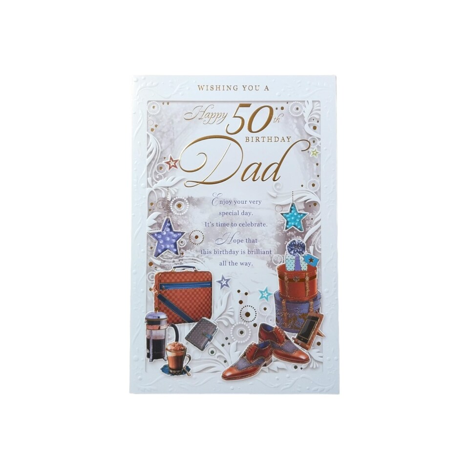 image 1 of Happy 50th Birthday Dad Opacity Card