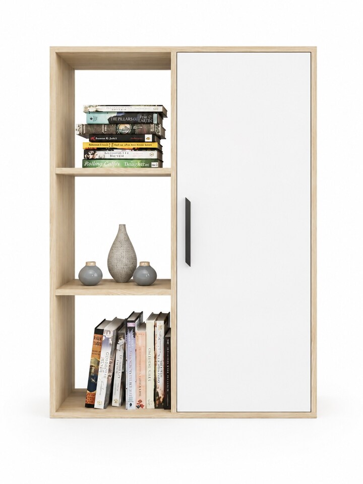 image 1 of Decorotika Patrick 3 Shelves and a Cabinet Bookcase