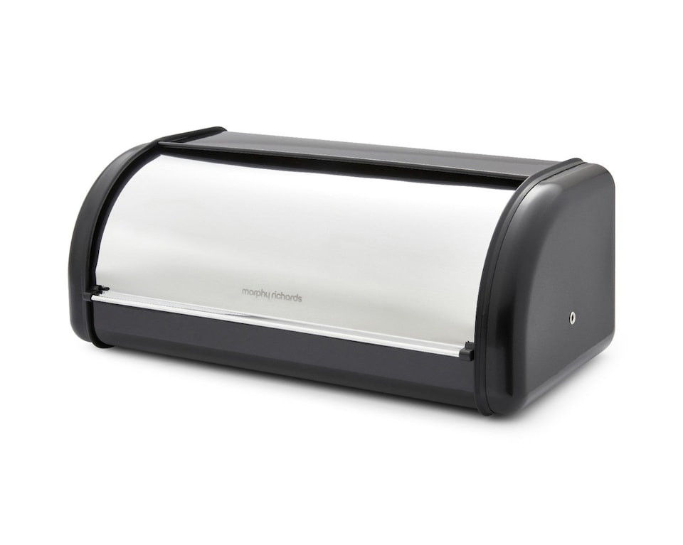 image 1 of Morphy Richards Large Roll Front Bread Bin Black | Black