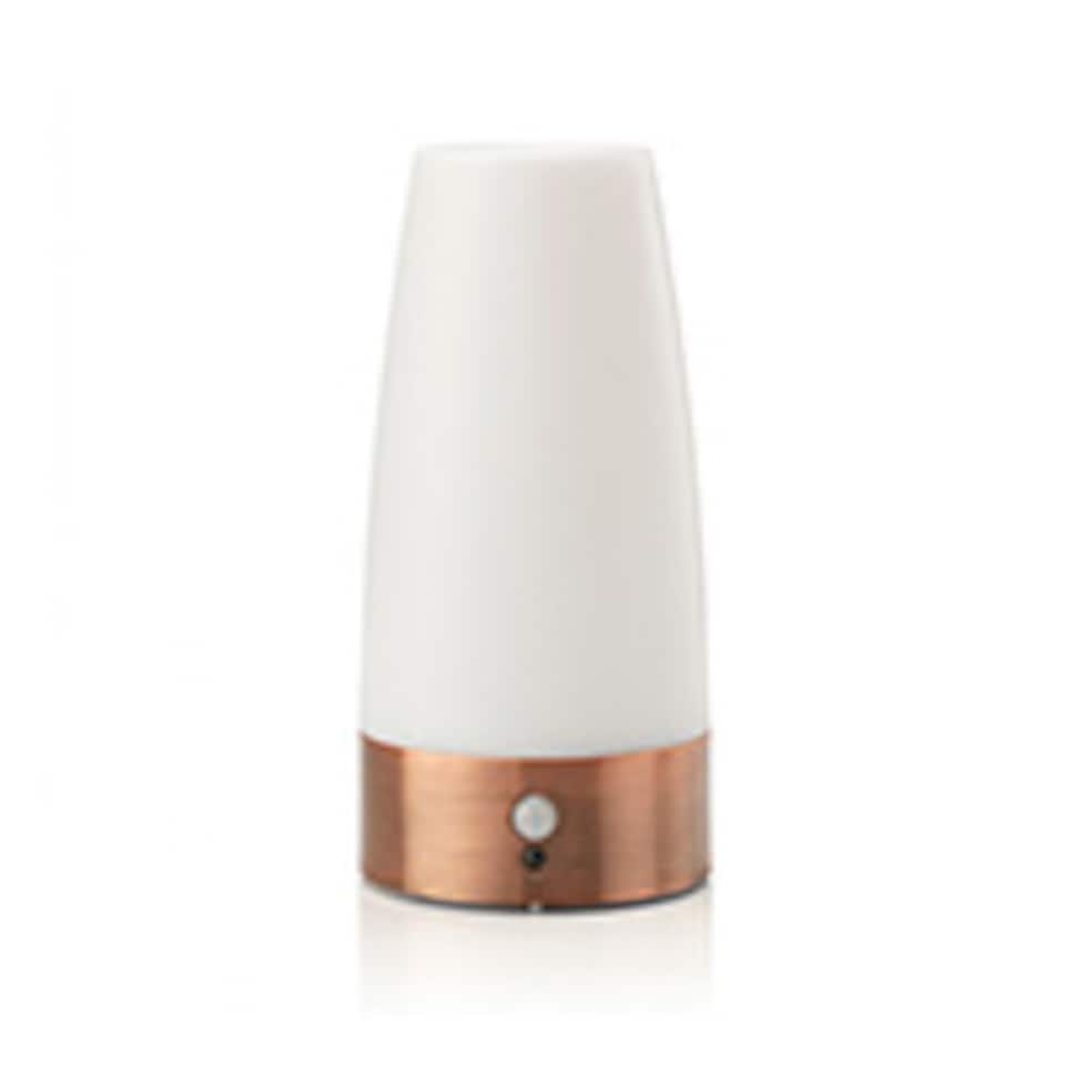 image 1 of Auraglow Wireless PIR Motion Sensor Hallway Night Light | White | Brass/Copper