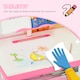 image 6 of HOMCOM Kids Desk and Chair Set Adjustable Height Study Table Set w/ Drawer 