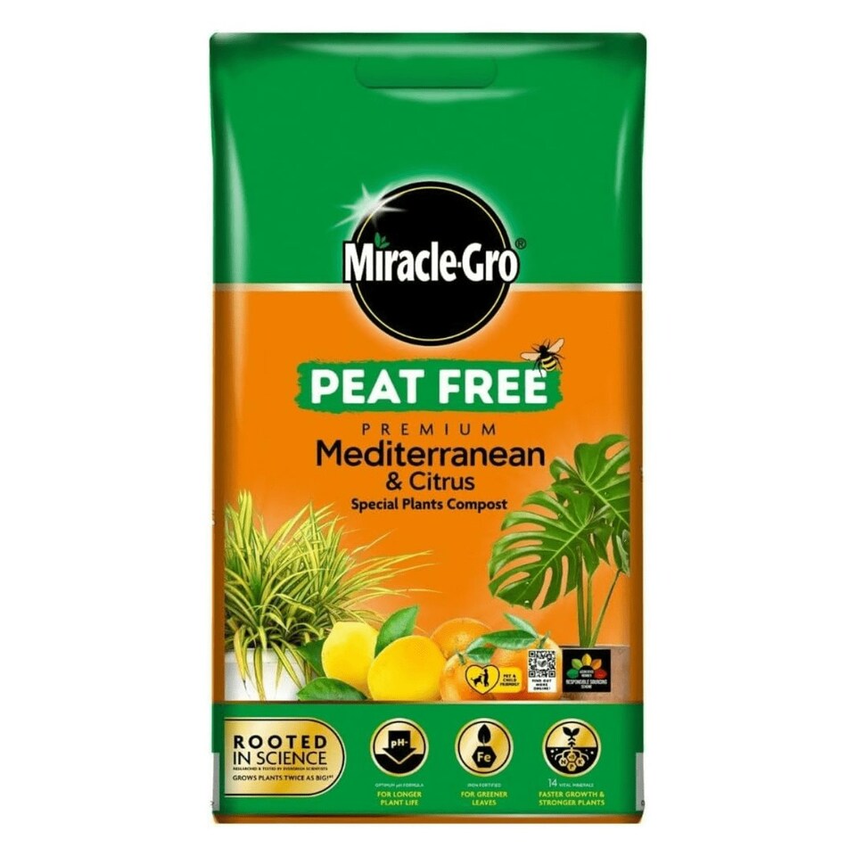image 1 of Miracle-Gro Peat-Free Mediterranean & Citrus Compost, 10L