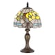 image 2 of Purple Stained Glass Butterfly Tiffany Lamp with Amber Roses and Sky Blue Strips | Purple