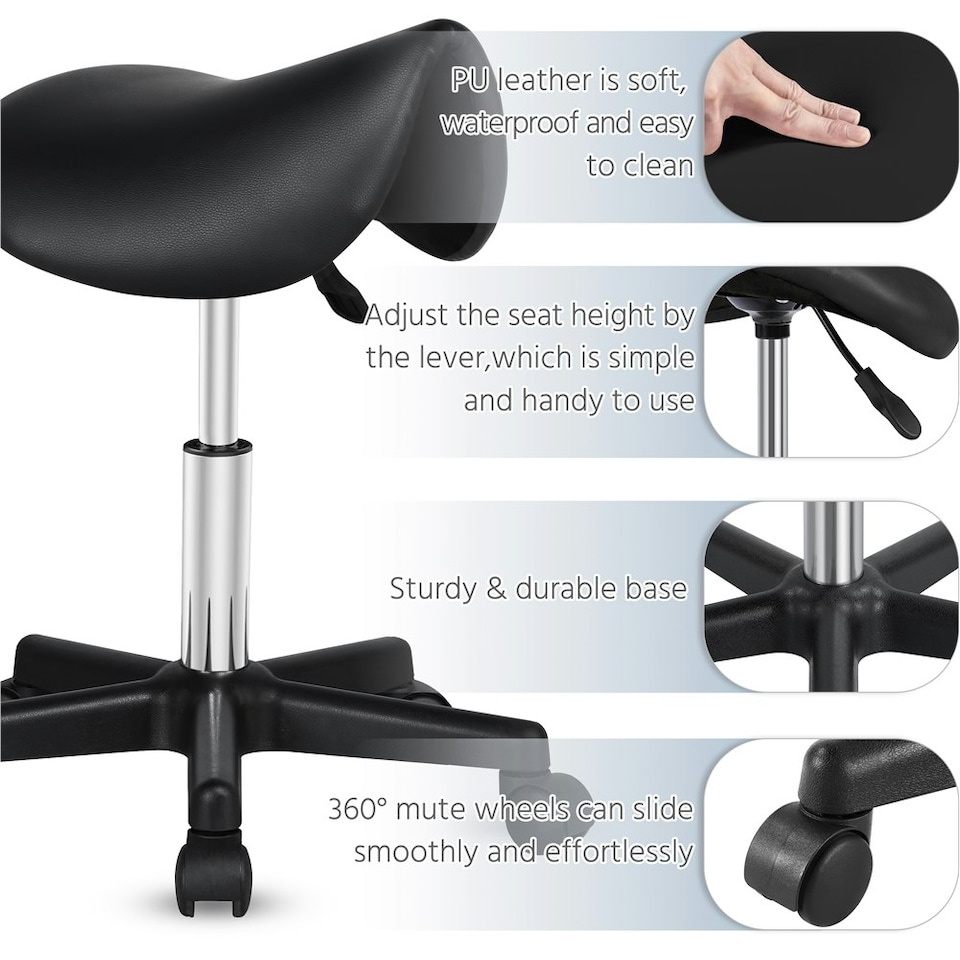 image 1 of Yaheetech Adjustable Salon Chair for Massage Black
