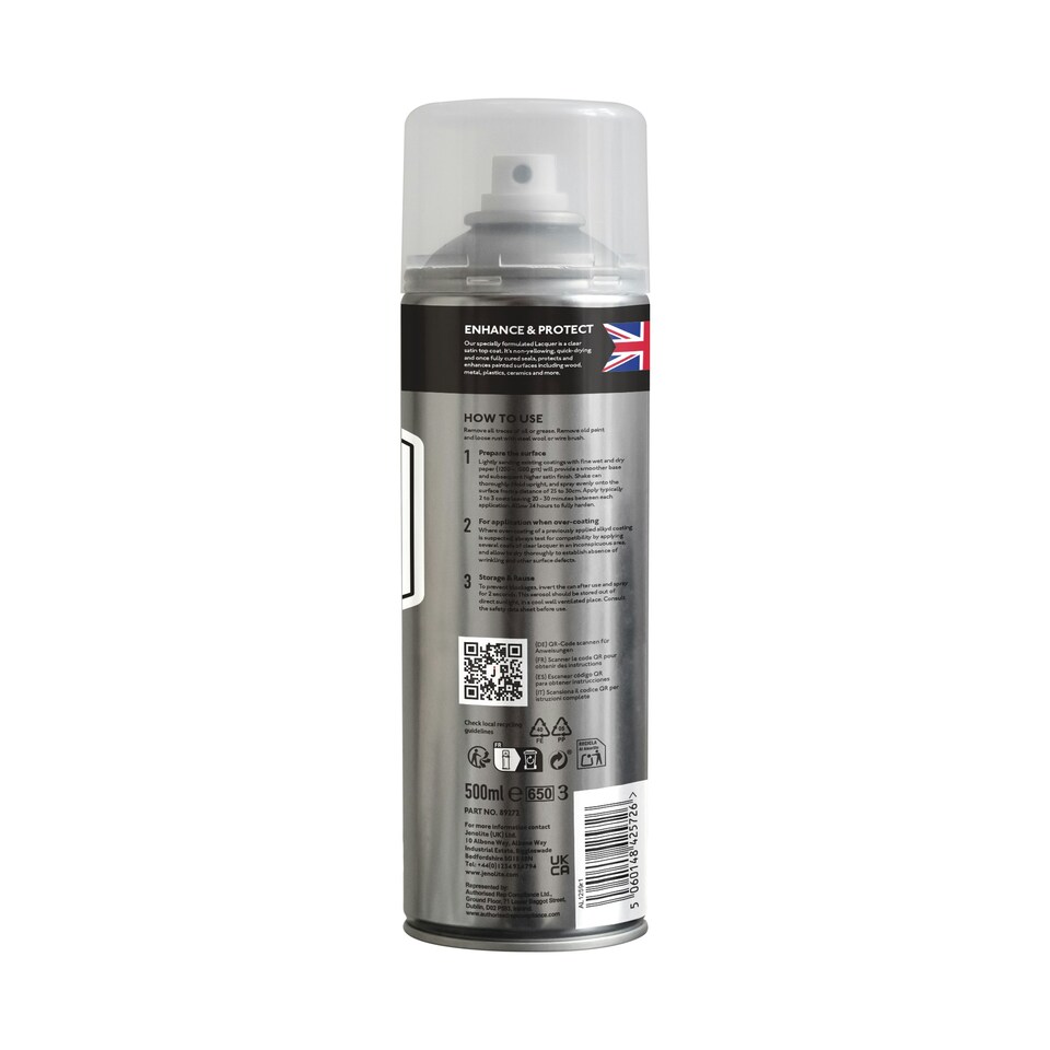image 1 of Jenolite Clear Lacquer Spray - Satin - 500ml