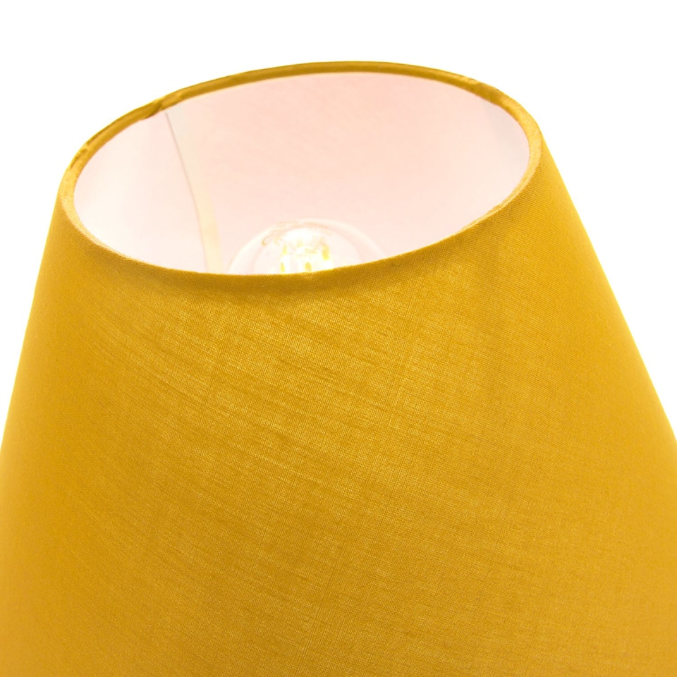 image 1 of Traditional 12" Ochre Cotton Coolie Lampshade Suitable for Table Lamp or Pendant | Yellow | Ochre | 1