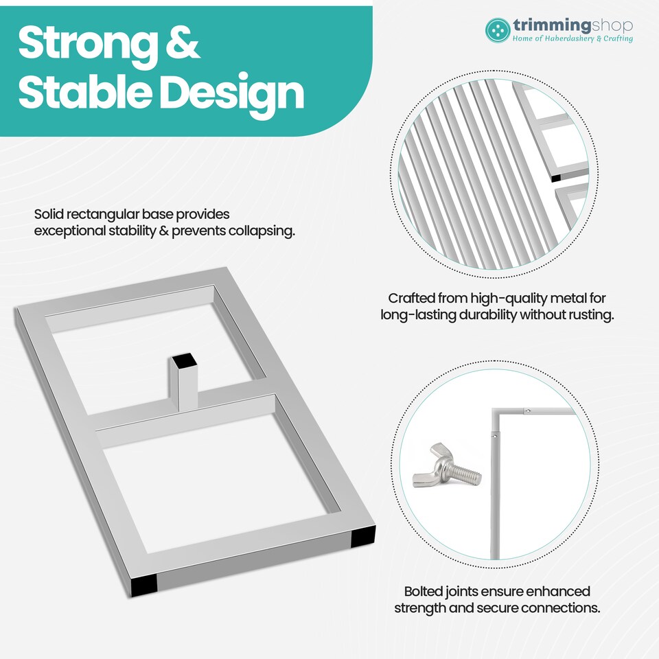 image 1 of 3x3m Silver Modular Rectangular Backdrop Stand Kit with Metal Frame - 2 Base, 6 Pipes