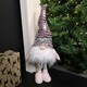 image 1 of 70cm Extendable Leg Grey Pink and White Christmas Gonk with Sequin Hat