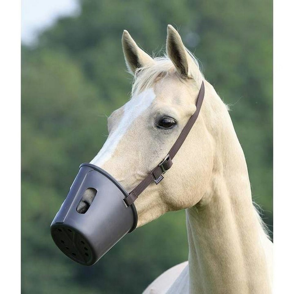 image 1 of Shires Plastic Horse Grazing Muzzle - Brown - One Size