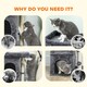 image 7 of PawHut 66cm Small Cat Tree for Large Adult Kittens Up to 7 KG, Cat Tower with Large Top Perch, 2 Condos, Sisal Scratching Post, Toy Ball, for Climbing, Relaxing, Playing, Dark Grey