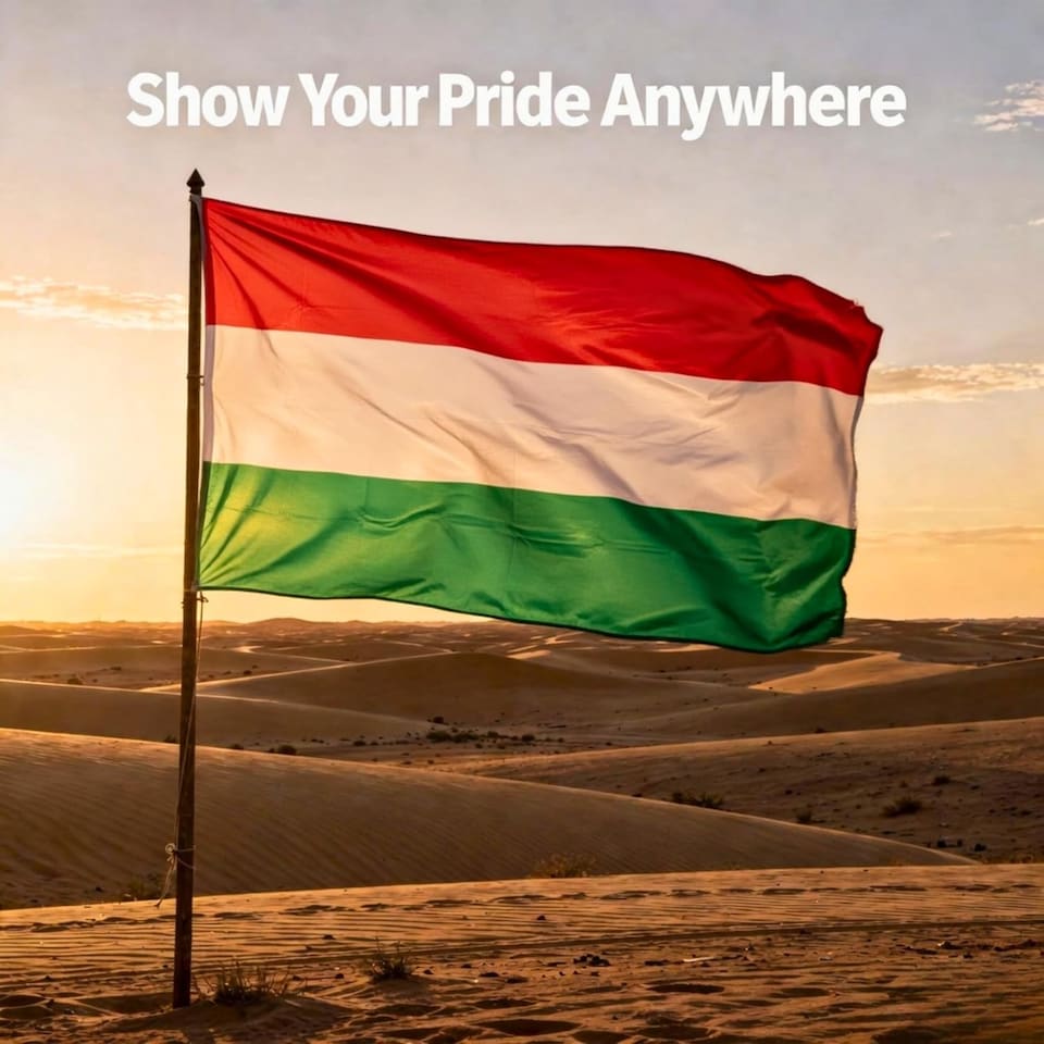 image 1 of Hungary Flag 5ft x 3ft with Brass Eyelets – Polyester Hungarian Flag Banner for Football Matches, National Celebrations, Home & Garden Display | Multi