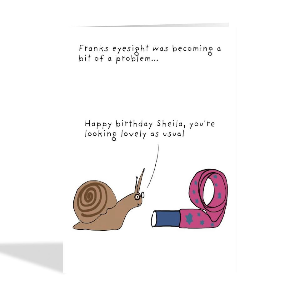 image 1 of Funny Snail Birthday Card